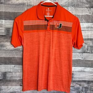 Miami Hurricanes Polo Shirt Mens 3XL Orange Performance Football Stretch